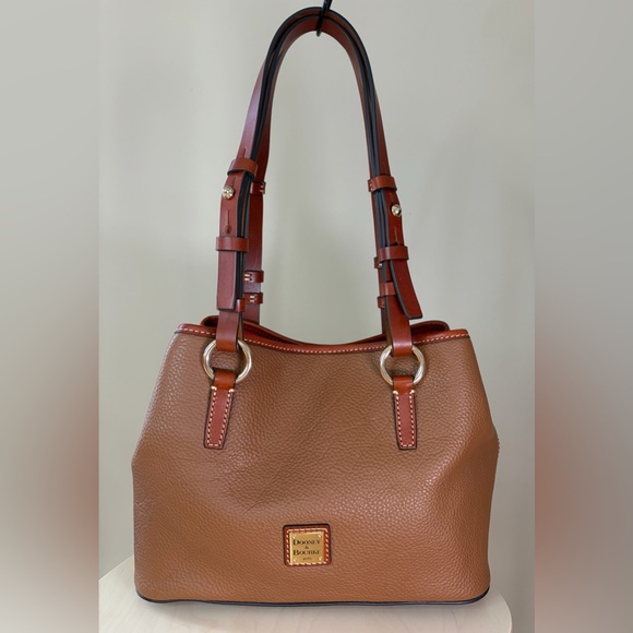 Dooney & Bourke Briana Shoulder Tote Carmel Brown Leather EUC - Picture 17 of 17
